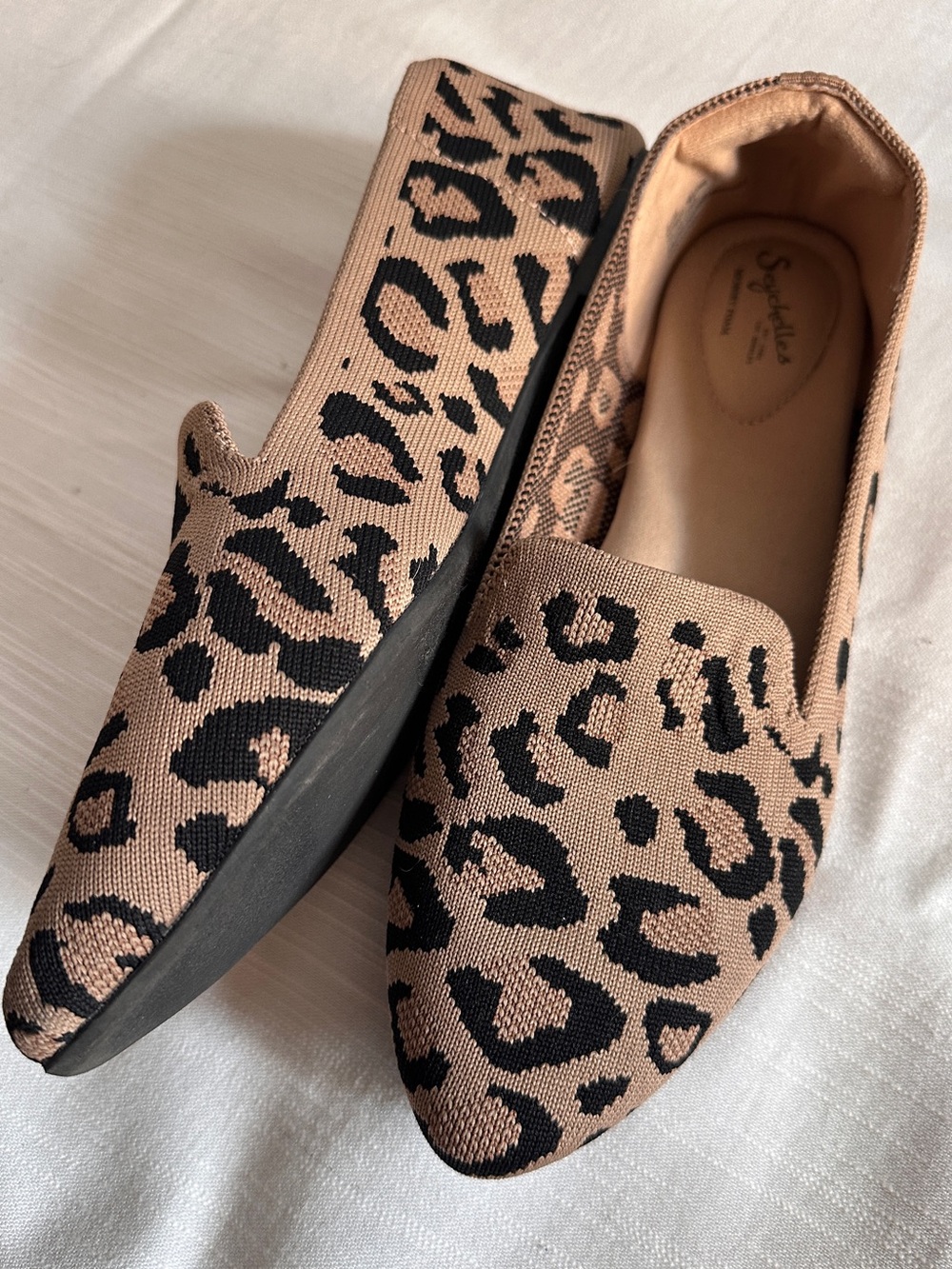 SEYCHELLES x Anthropologie Melanie Leopard Print Knit Pointed Toe Flats | 8.5